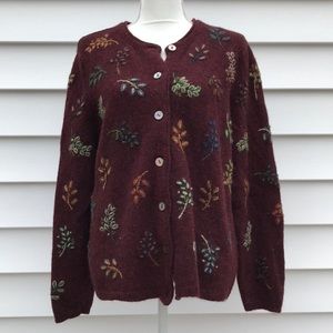 Women’s 100% wool button sweater